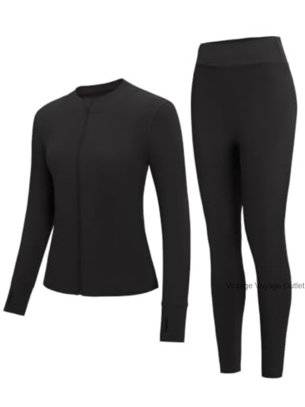 Women's 2 Piece Workout Set Zip Up Jacket High Waist Leggings Yoga Tracksuit